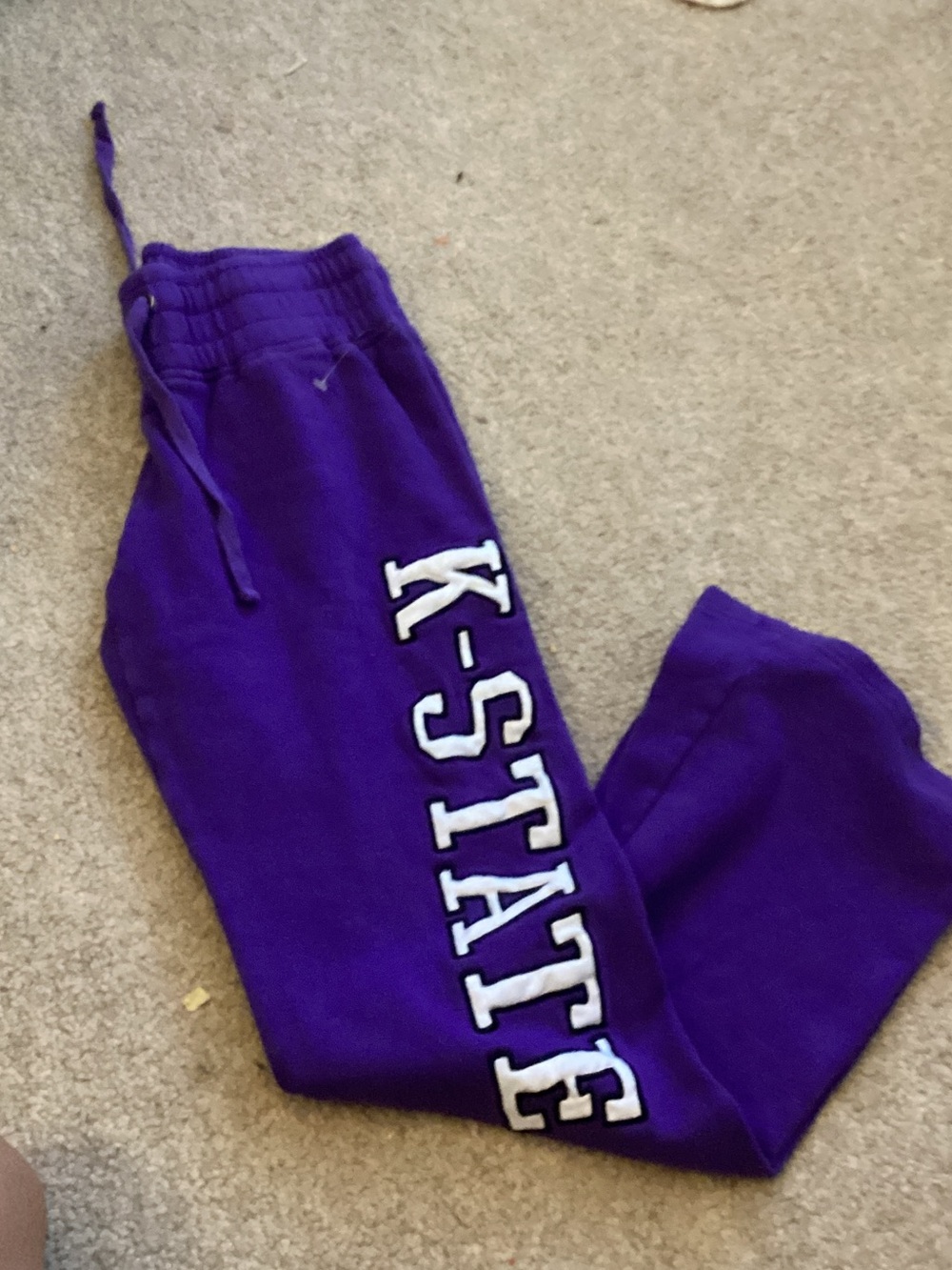 Purple Sweatpants with K-STATE Side Lettering
